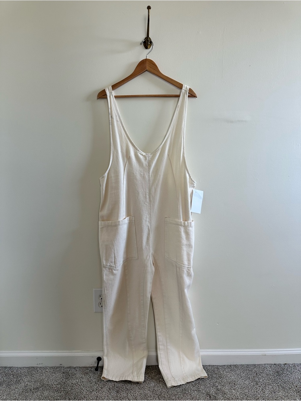 Artist style 100% cotton overalls with front pockets- L